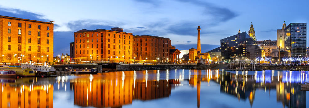 De historische stad Liverpool in Engeland