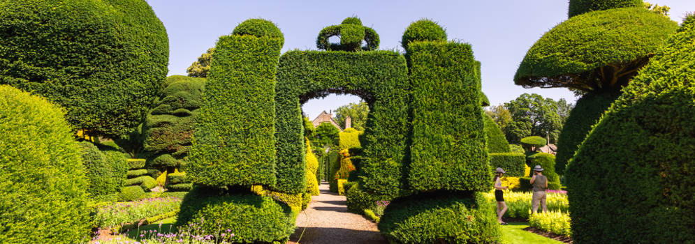 Tuin van Levens Hall in Cumbria, Engeland