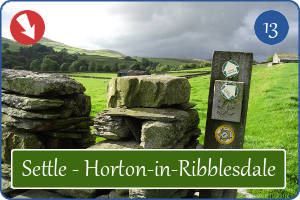 Wandelpad van de Ribble Way in de Yorkshire Dales, Engeland