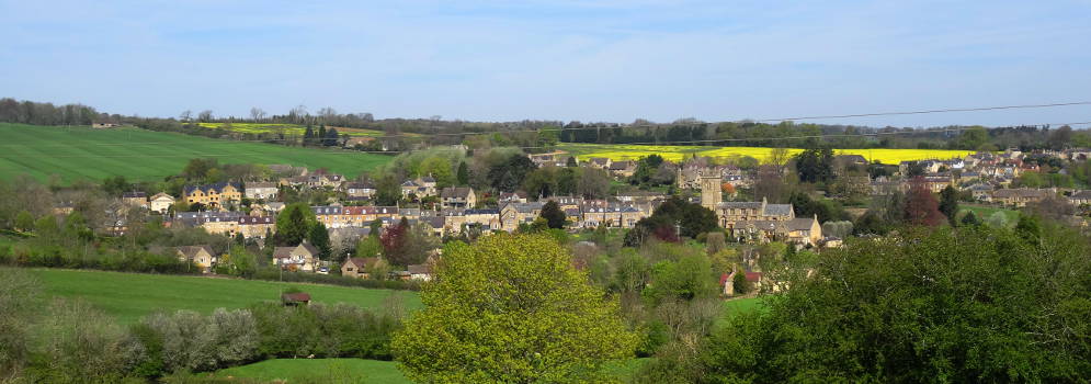 Uitzicht op Blockley in de Cotswolds, Engeland