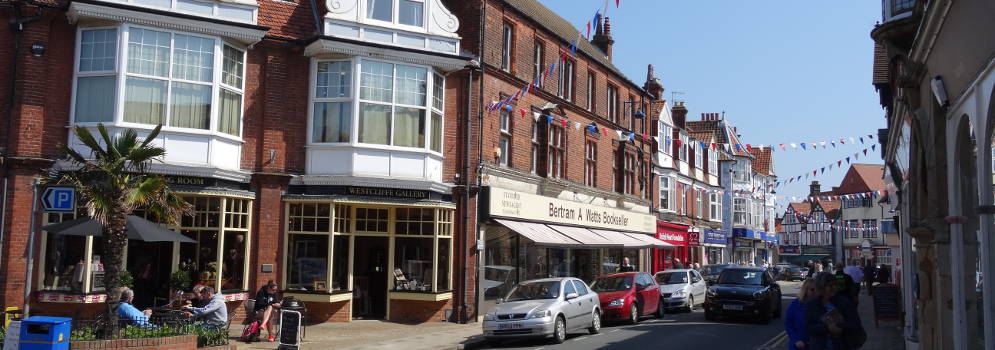 Straat in Sheringham, Norfolk
