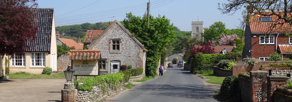 Het dorp Weybourne in Norfolk, Engeland