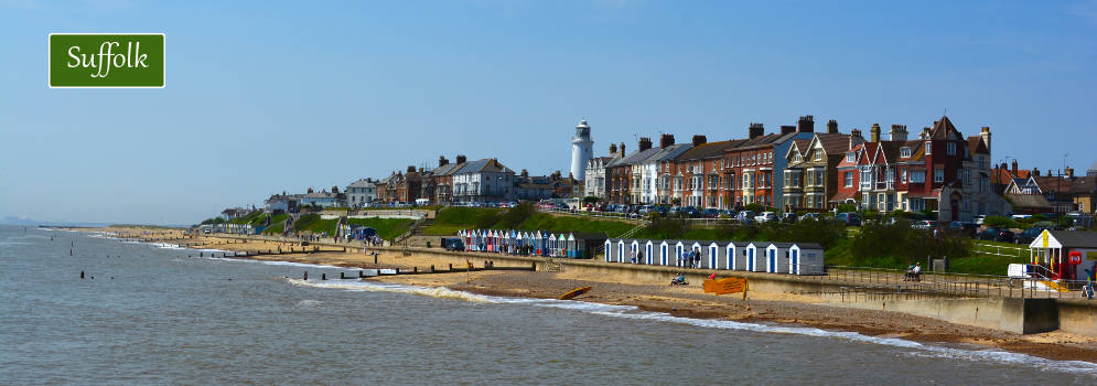Badplaatsje in Suffolk, Engeland
