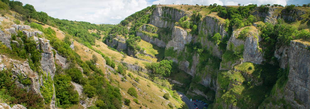 Cheddar Gorge in de Mendip Hills, Somerset