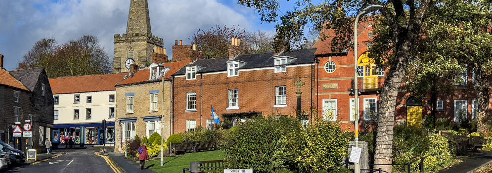Het stadje Pickering in North Yorkshire, Engeland