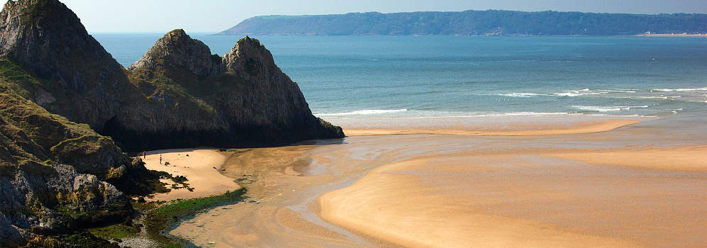 Three Cliffs Bay op de Gower in Wales